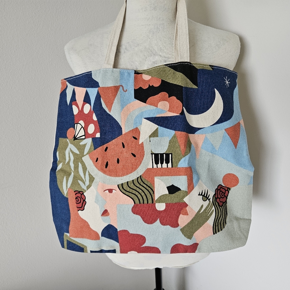 💙CLARINS Colorful Abstract Canvas Tote Bag 💙